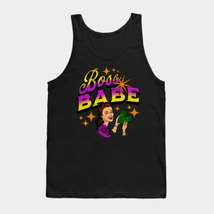 Funny Boss Babe Get Money Retro House Wife Tank Top